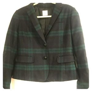 Gap black watch plaid blazer